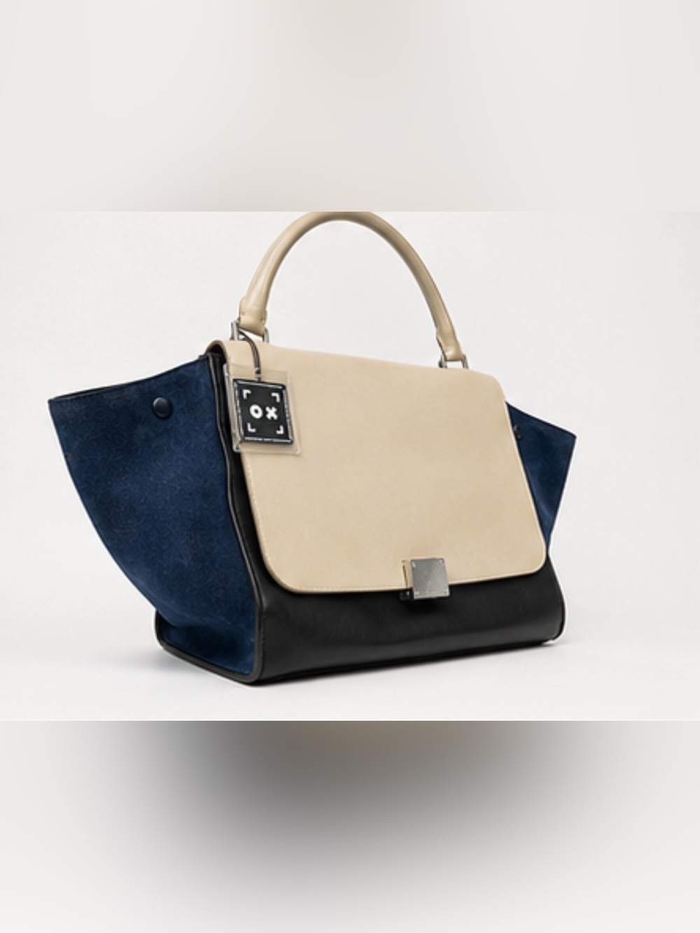 Celine Medium Trapeze Tri Color Leather Suede Satchel Phoebe Philo With COA - Picture 3 of 8